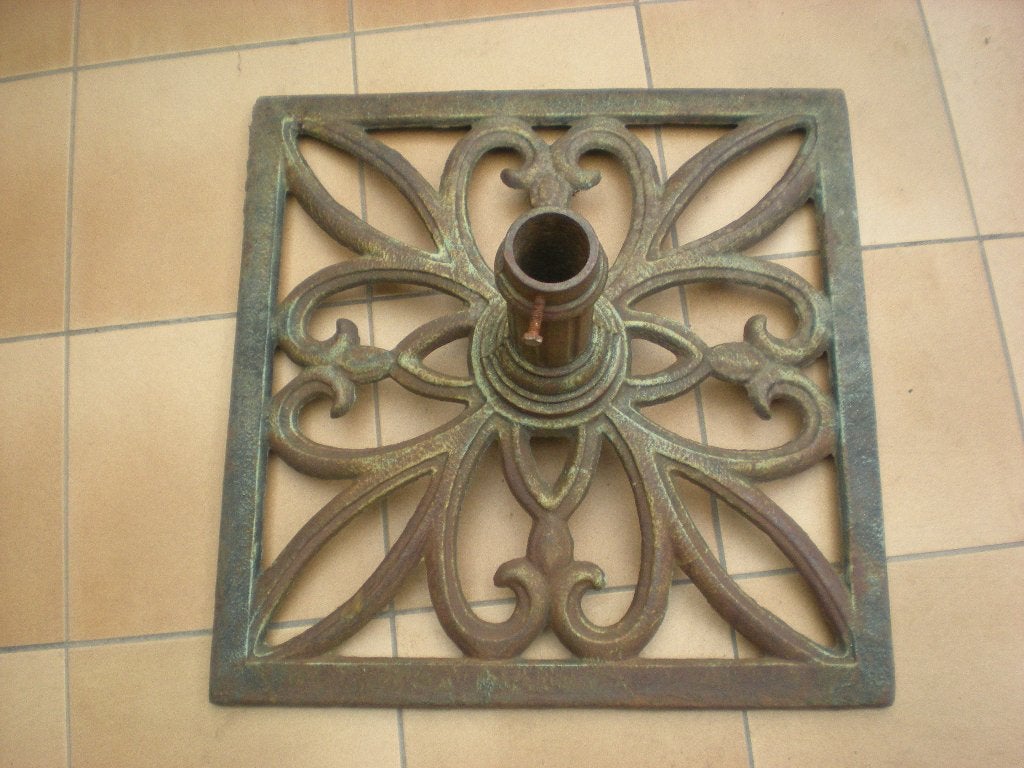 grote gietijzer parasolvoet - 60 cm x 60 cm, Ophalen, Zo goed als nieuw, Parasolvoet