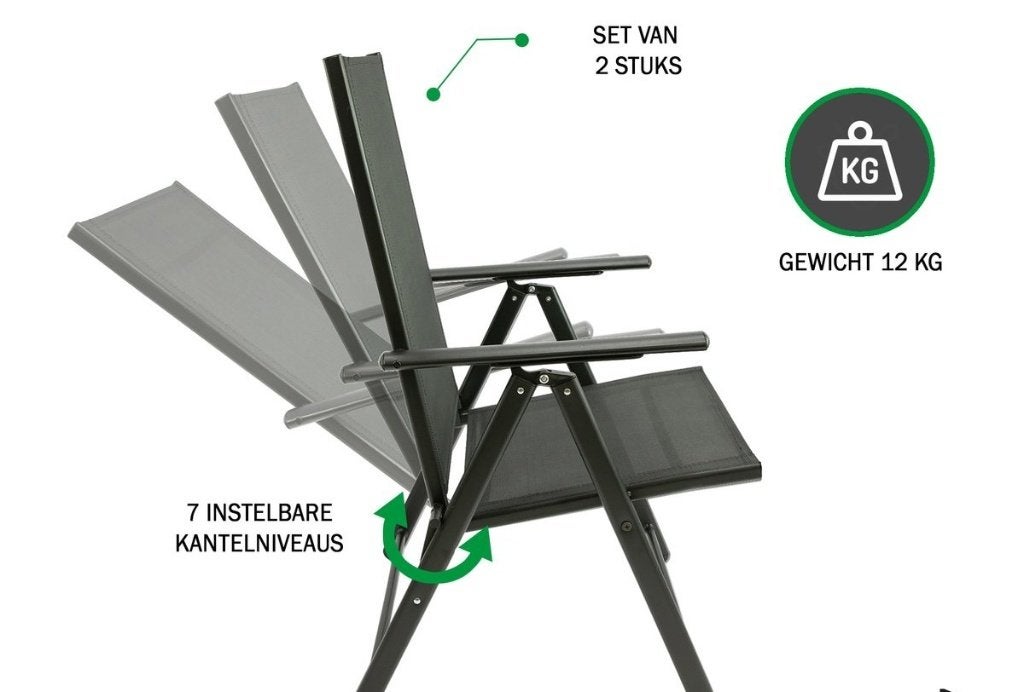 2 Nieuwe tuinstoelen, Jardin & Terrasse, Chaises de jardin, Enlèvement, Neuf, Aluminium, Empilable