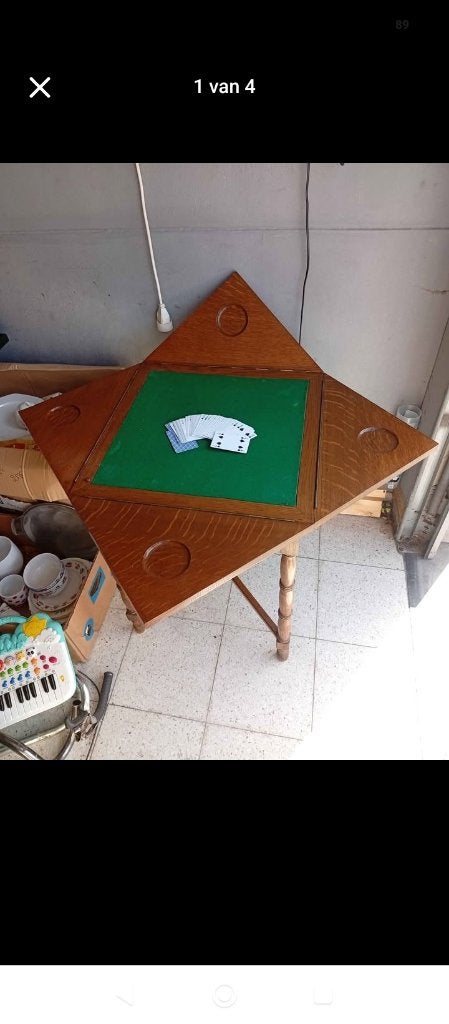 Kaarters tafeltje vintage retro jaren 60 /70, Ophalen, Overige typen