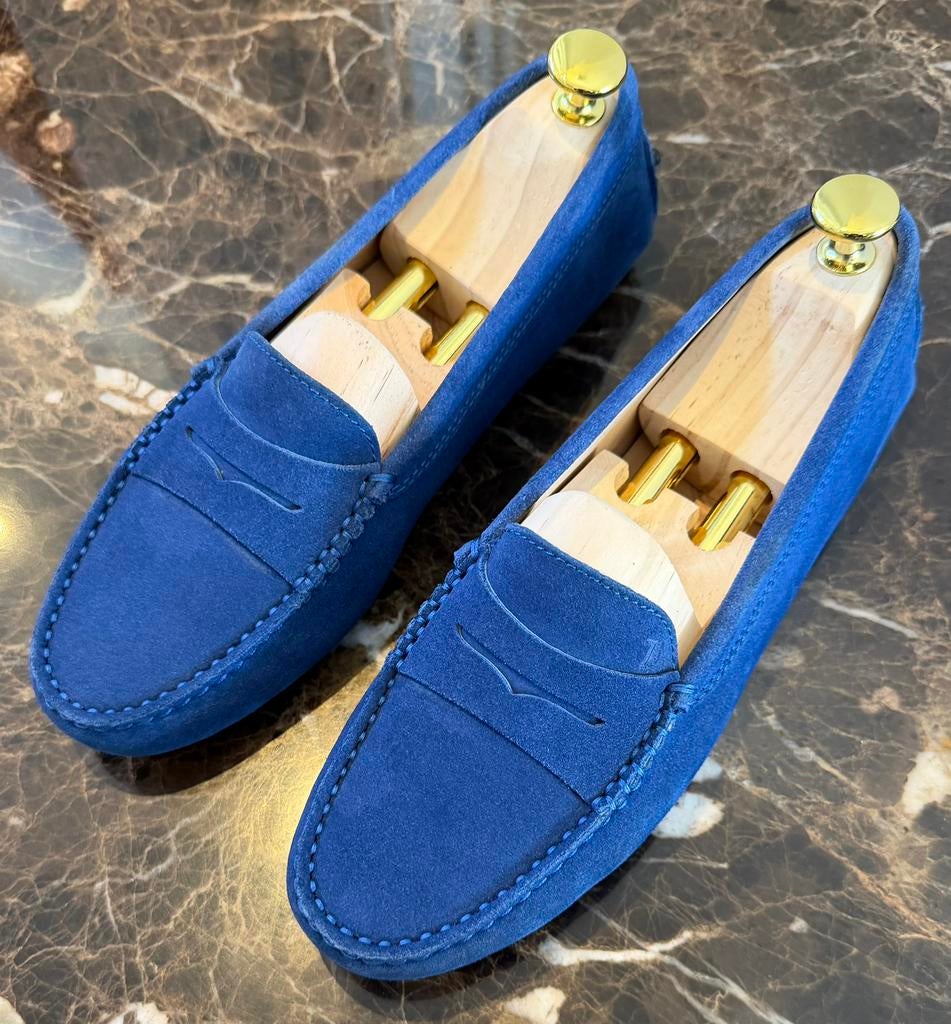 Tod's Gommino Loafers Driving Shoes Blauw Suède maat 37, Blauw, Instappers, Ophalen of Verzenden, Gedragen