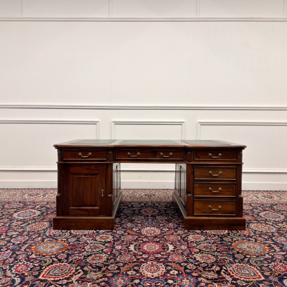 Klassiek Engels Chesterfield Bureau Partnerdesk, Ophalen of Verzenden