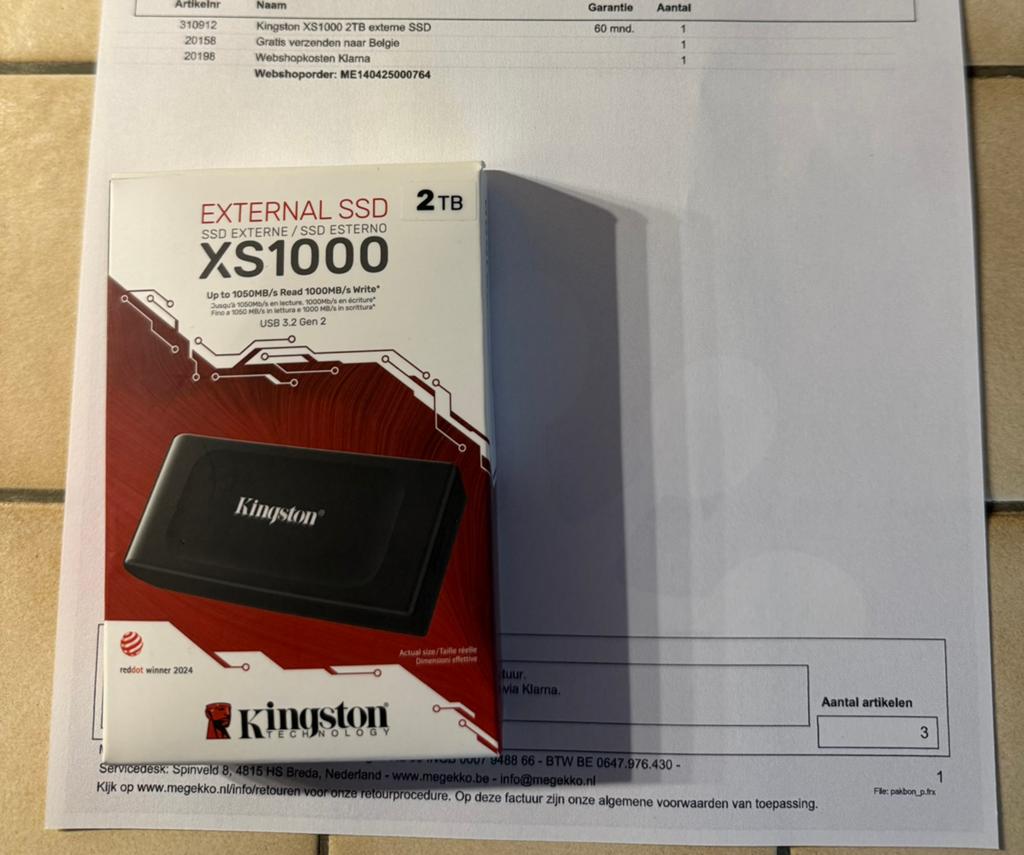 Kingston disque dur externe ssd 2tb, Informatique & Logiciels, Disques durs, Enlèvement ou Envoi, SSD, Externe, Comme neuf