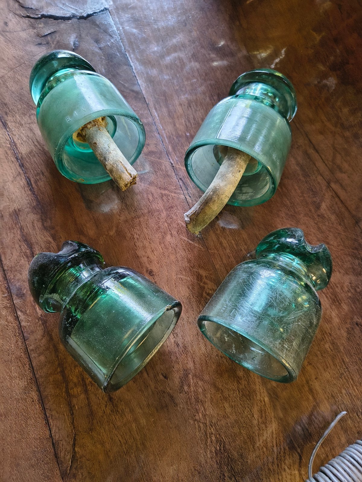 set van 4 Franse glazen isolatoren, Antiek en Kunst, Ophalen
