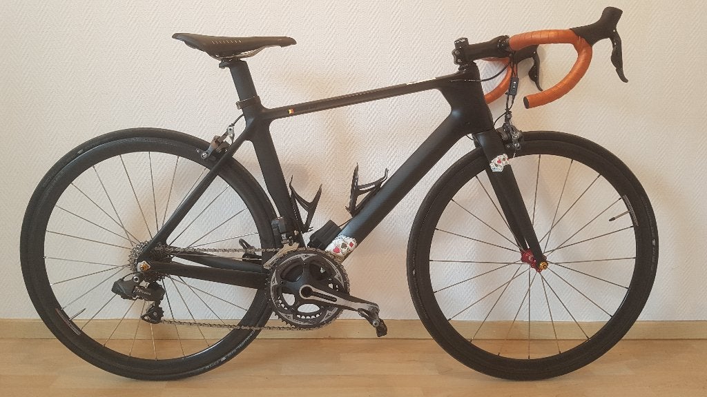 FULL CARBON DI2 ULTEGRA RACEFIETS SMALL + CARBON WIELENSET, Autres marques, Frein sur jante, 49 à 53 cm, Comme neuf