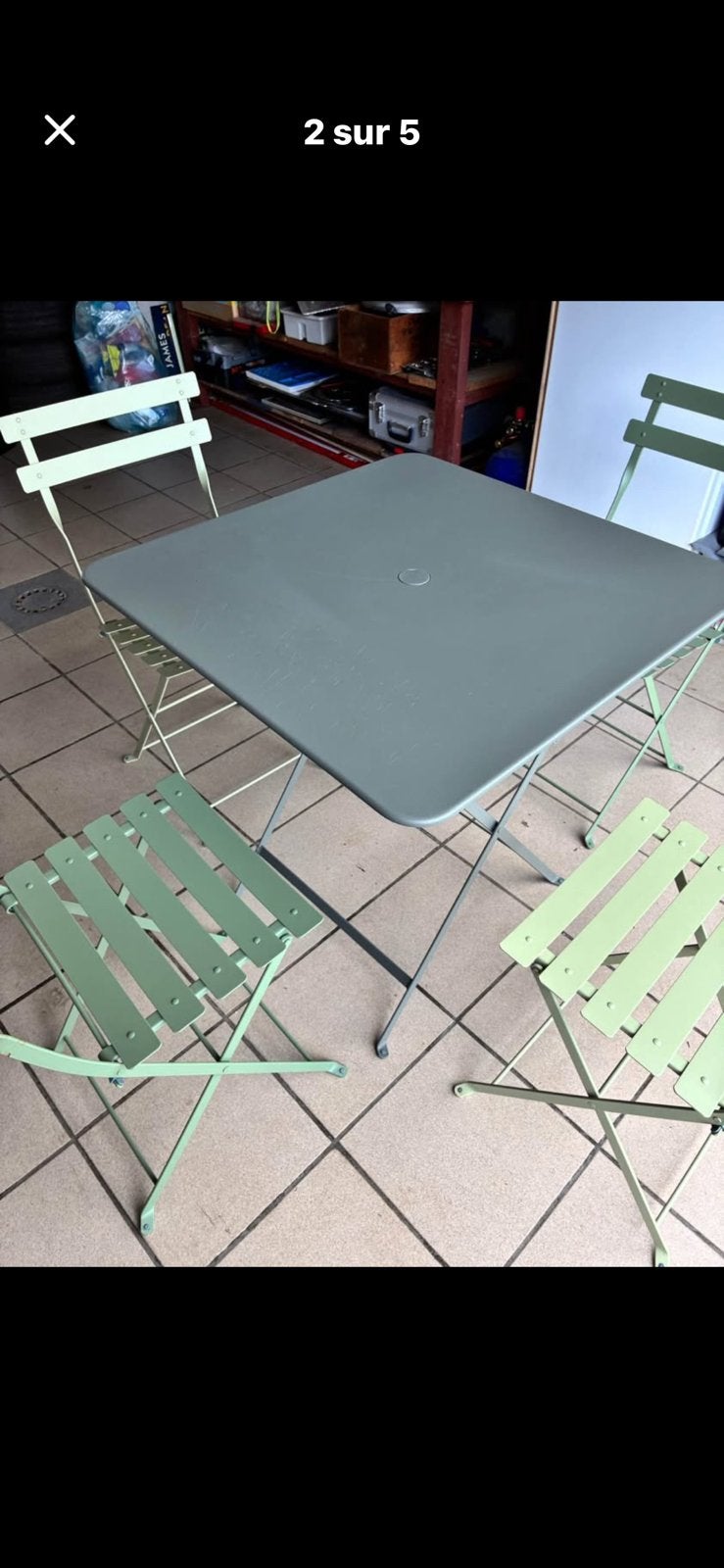 Ensemble Table Fermob, Jardin & Terrasse, Tables de jardin, Comme neuf, Enlèvement