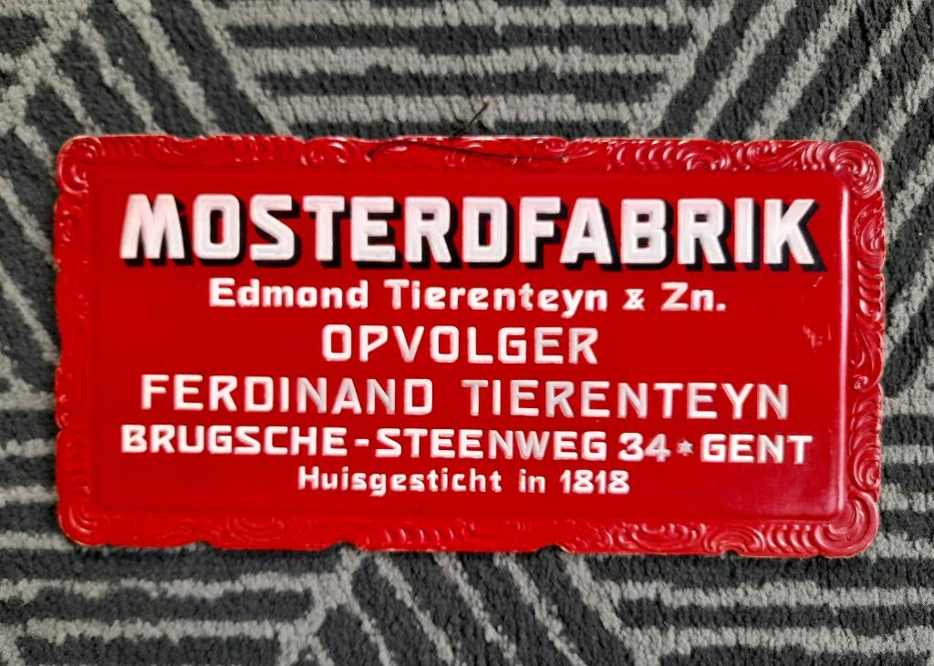Karton reclame Tierenteyn  -  Gent, Verzenden, Zo goed als nieuw