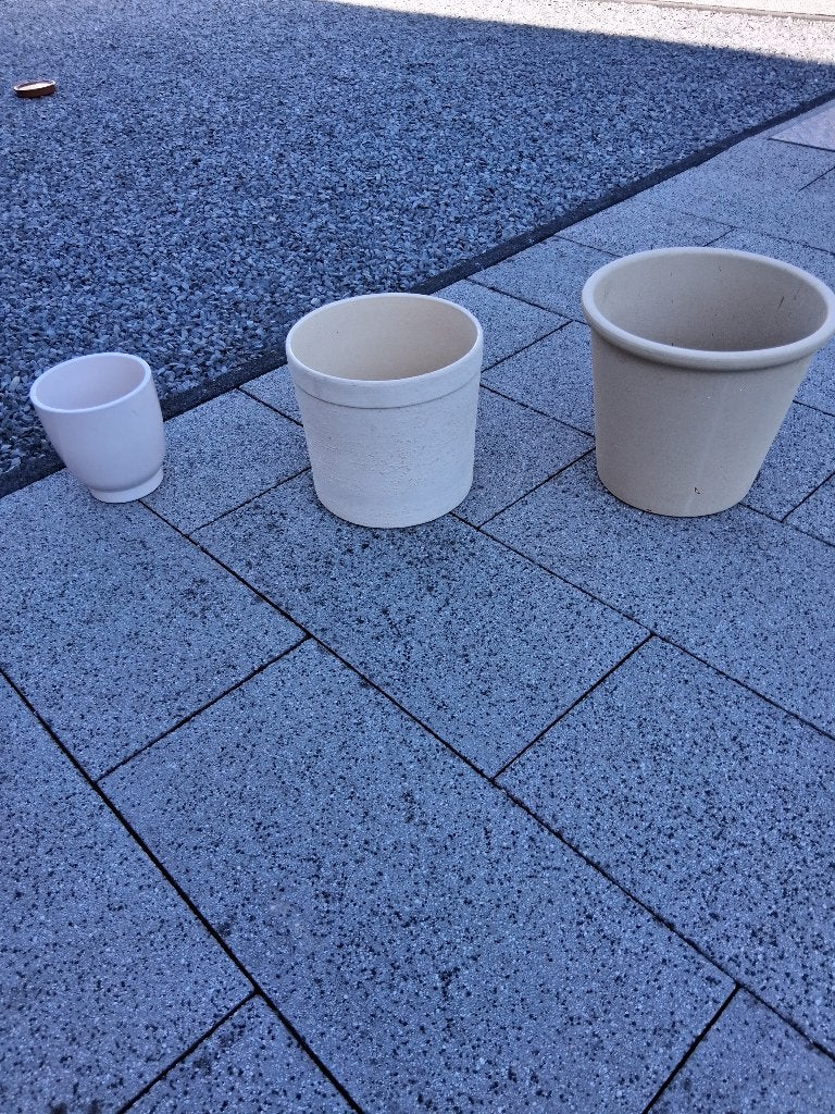 Bloempotten voor binnen ( 3 stuks ), Tuin en Terras, Bloempotten, Gebruikt, Rond, Binnen, Minder dan 40 cm