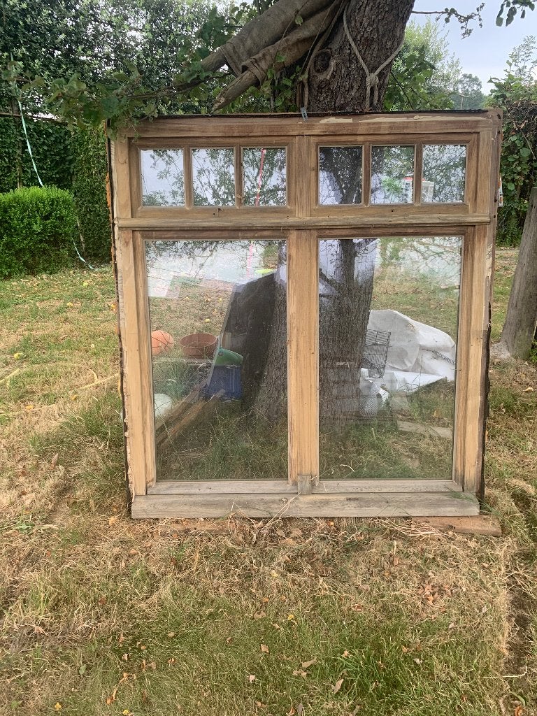Houten raam, Double vitrage, 160 cm ou plus, Comme neuf, Fenêtre de façade ou Vitre