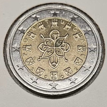 Portugal : 2 euros 2002 KM#747 Ref 16899, Timbres & Monnaies, Envoi, Portugal, 2 euros, Monnaie en vrac