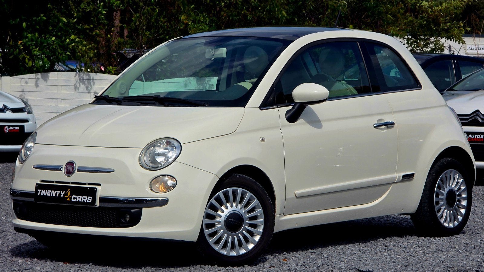Fiat 500 Benzine Airco Panoramische Dak Weinig KM, Auto's, Voorwielaandrijving, Euro 5, Stof, Beige