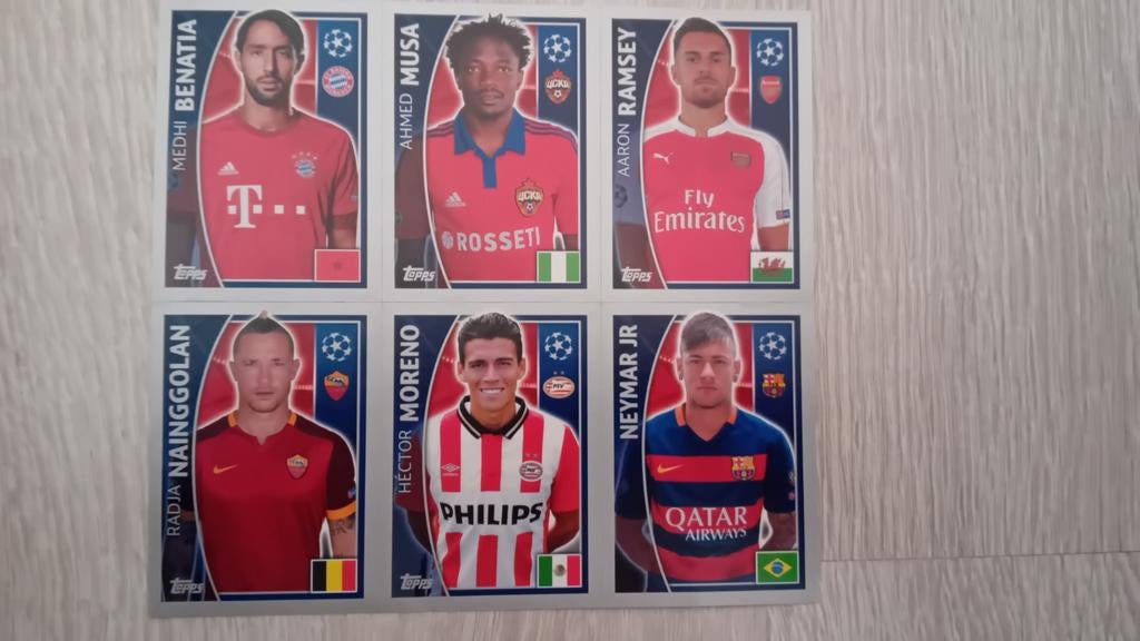 6 vignettes panini Ligue des champions, Collections, Enlèvement, Neuf, Sport