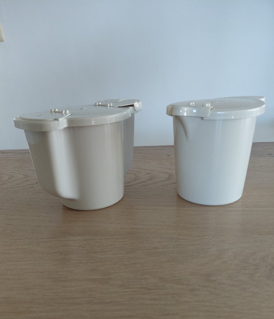 Melk- en suikerpotje Tupperware NIEUW, Maison & Meubles, Cuisine| Tupperware, Enlèvement ou Envoi, Neuf, Crème