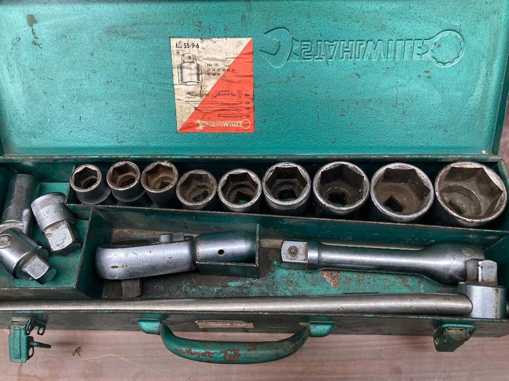 Professionele dopsleutelset 3/4" – Stahlwille No. 55/9/6, Auto diversen, Autogereedschap, Gebruikt, Ophalen