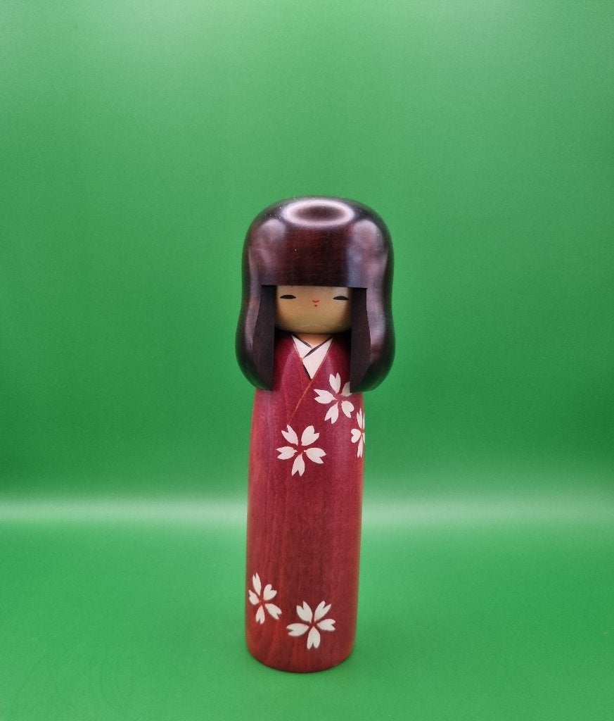 La magnifique Hanaemi Kokeshi d'Usaburo, Antiquités & Art, 16 cm, Enlèvement ou Envoi, Japon, Bois