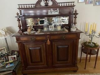 Exclusieve massieve dressoir acajou - verhoog gesculpteerd, Antiek en Kunst, Ophalen