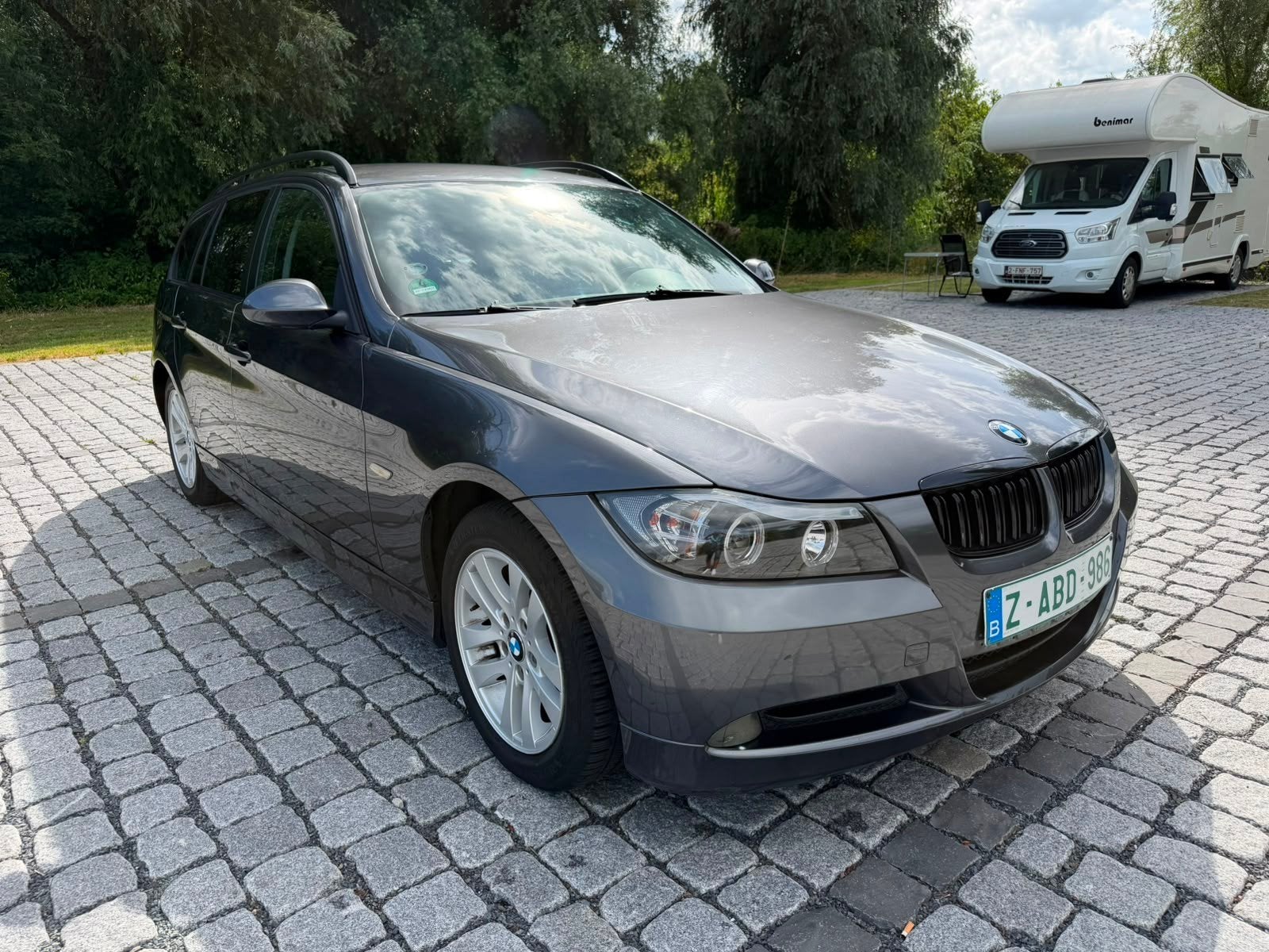 BMW 318I BENZINE E91 TOURING 5/2007 DIG.AIRCO TOP STAAT BLAN, Autos, BMW, Entreprise, Achat, Série 3, Vitres électriques, Radio