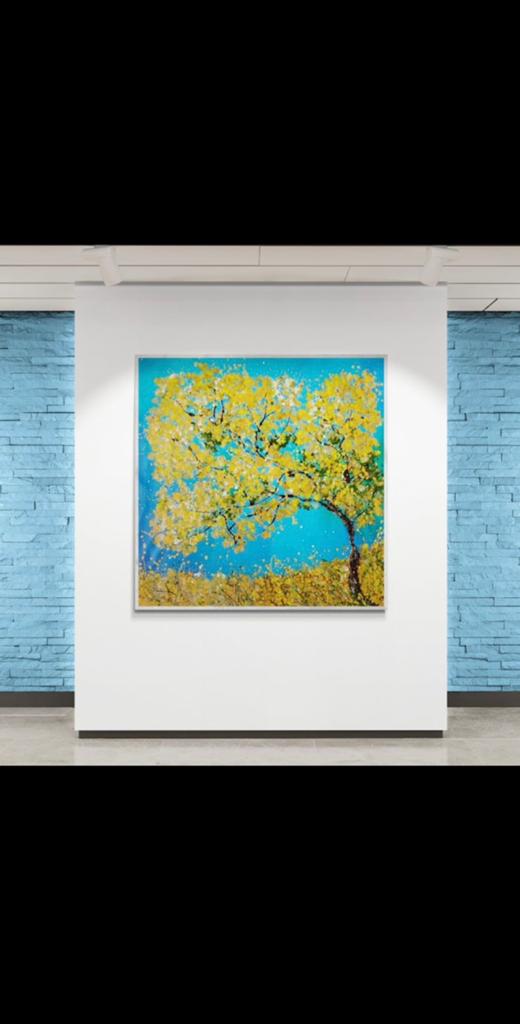 Tableau original Myriam Carbonnier “L’Arbre Jaune”, Enlèvement ou Envoi
