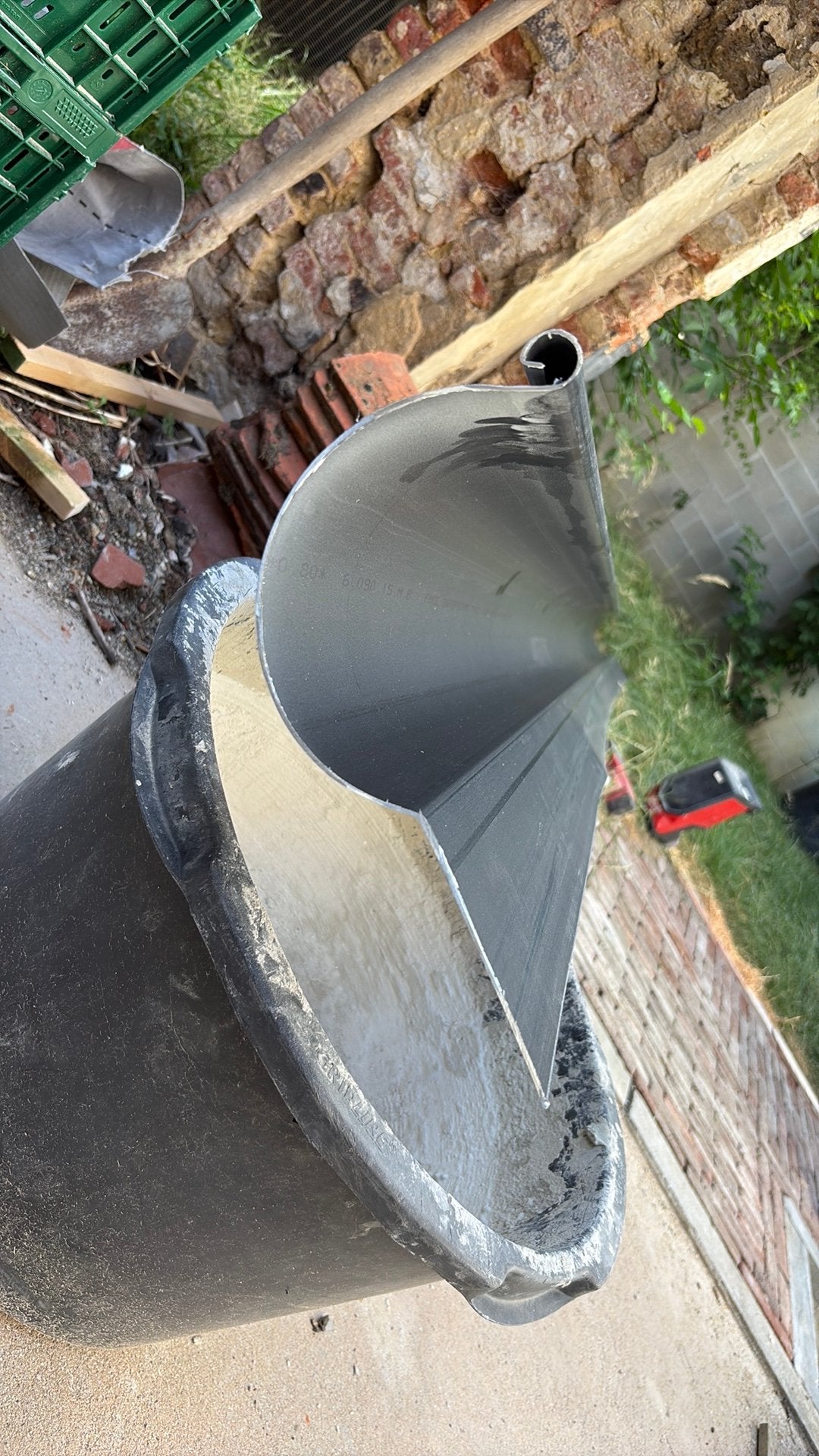 Anthrazinc goot halfrond met slab, Neuf, 80 mm ou plus, Zinc, 4 à 6 mètres