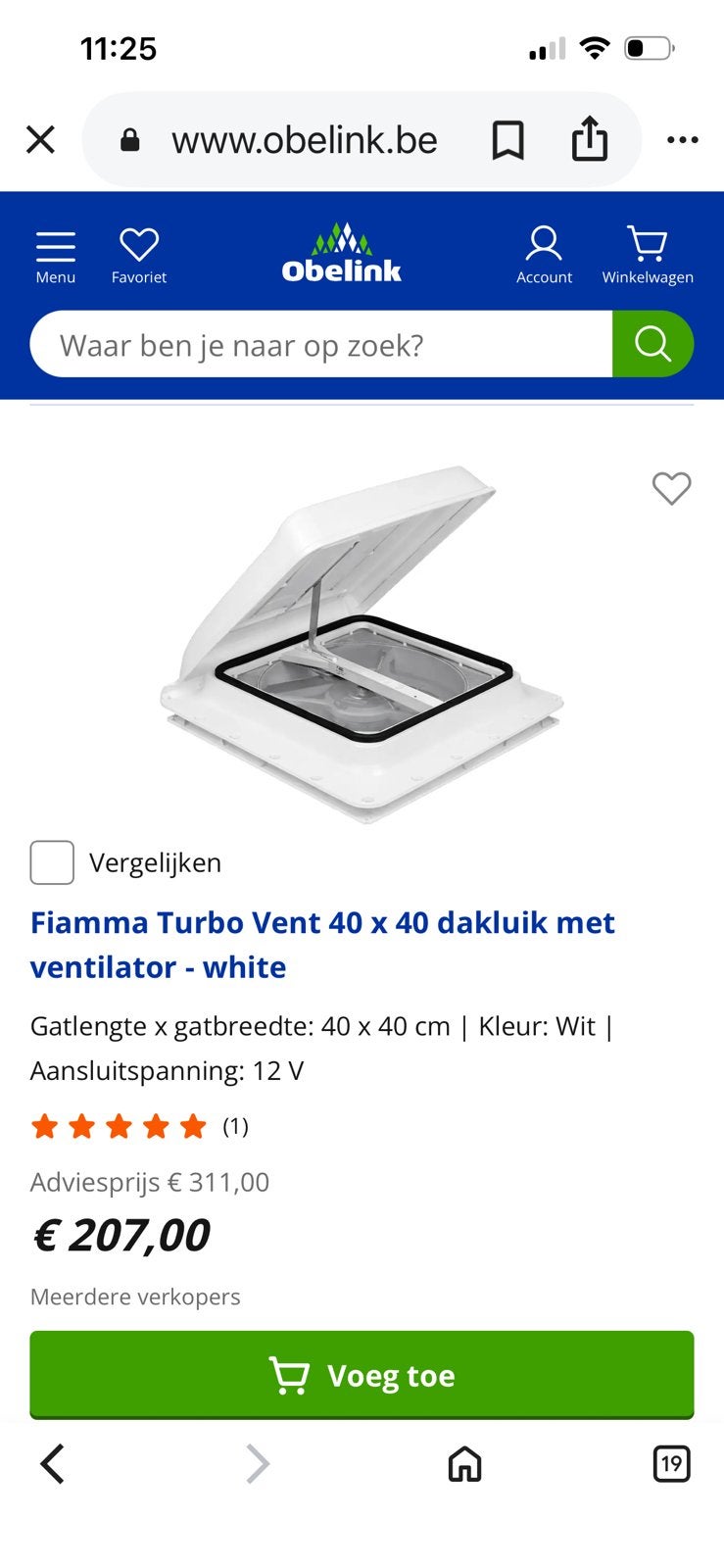 Turbo ventilator.   Fiamma, Caravanes & Camping, Enlèvement, Neuf