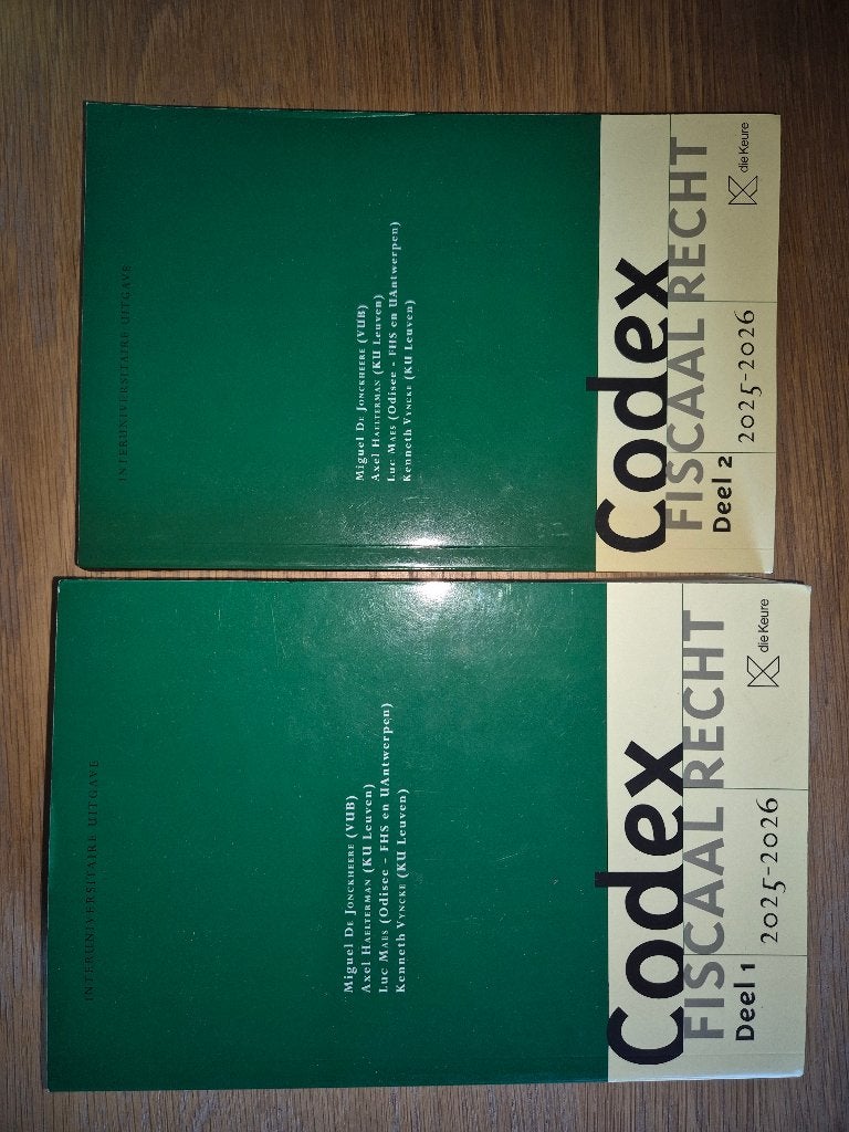 Codex Fiscaal recht - 2025-2026 Deel 1 + Deel 2, Boeken, Ophalen of Verzenden, Gamma, Gelezen, Hogeschool