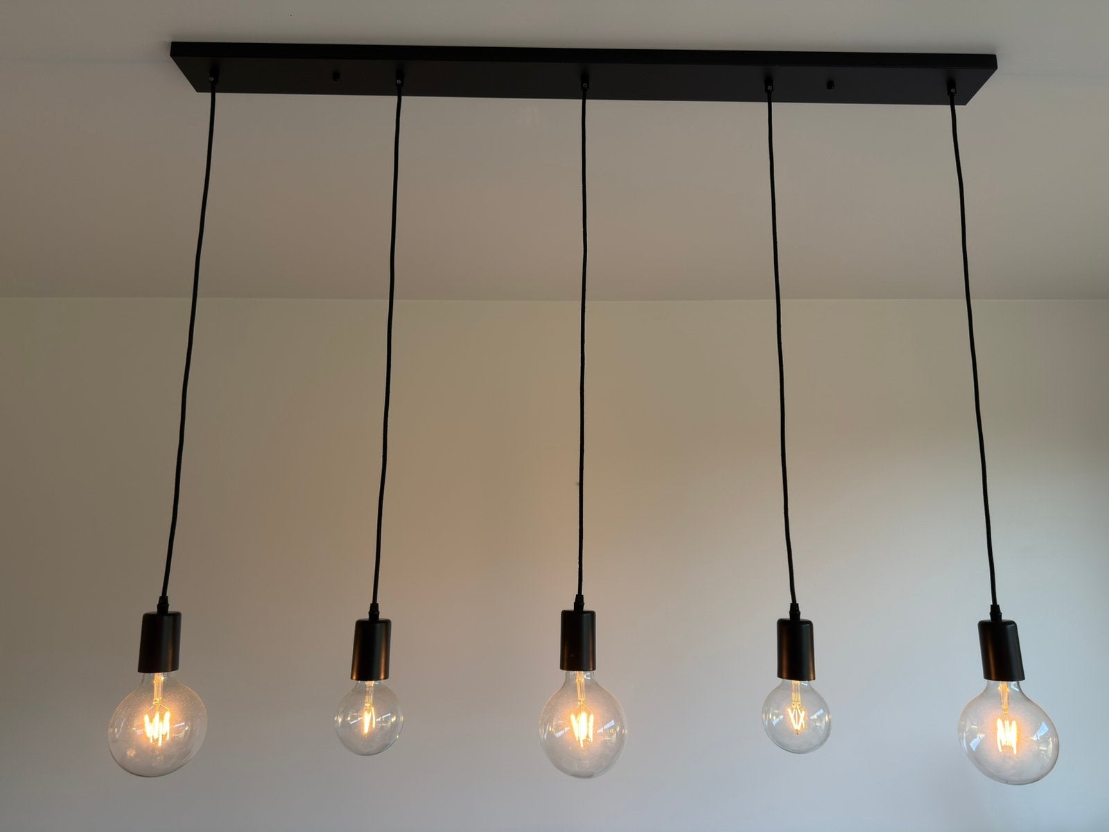 5-lichts hanglamp zwart, Ophalen, Zo goed als nieuw