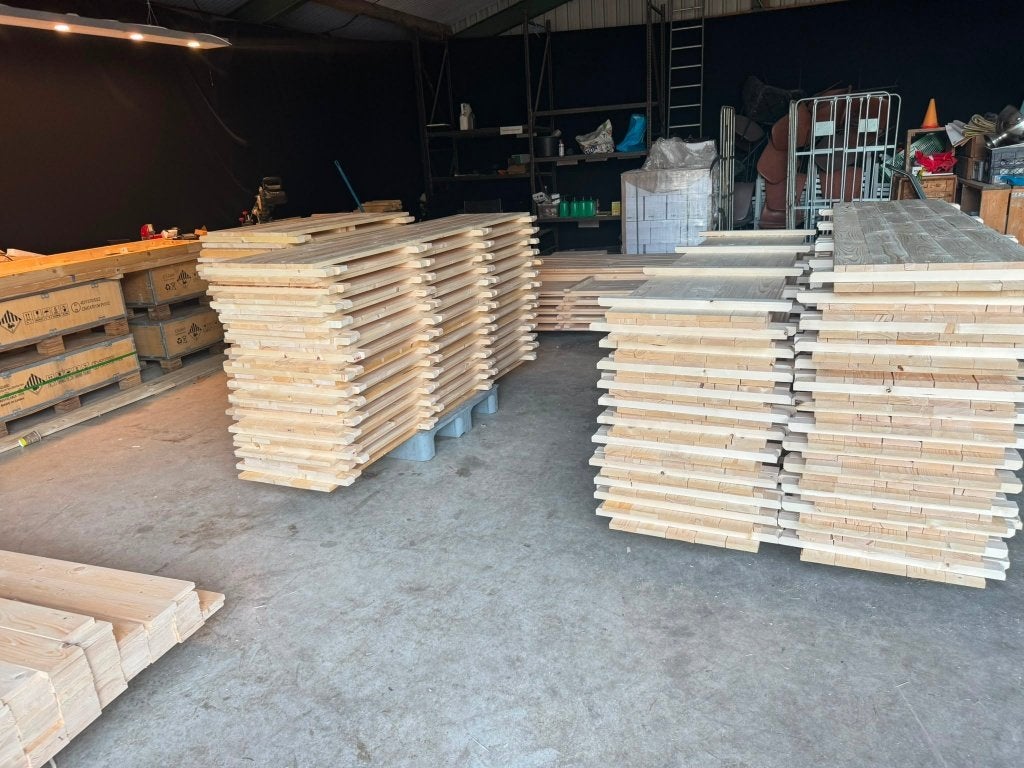 Vlondervloeren 50x200 cm – €25 p/st, Tuin en Terras, Ophalen of Verzenden, Nieuw, Hout