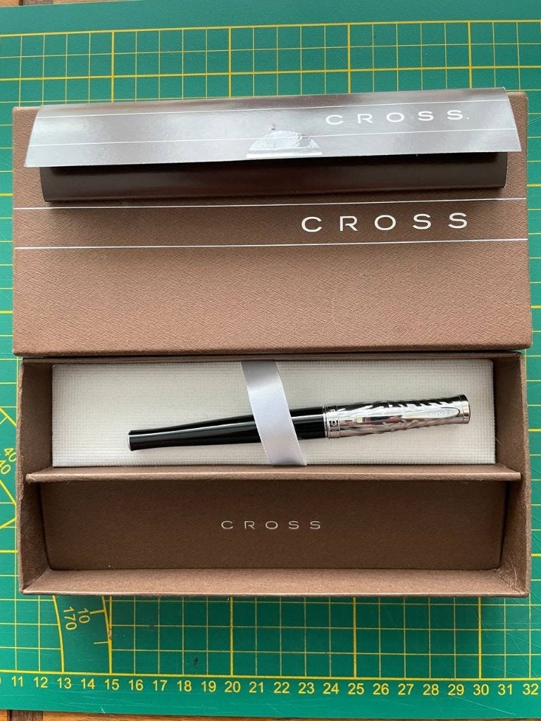 Cross Sauvage Onyx Zebra 18k XF gold nib Fountain Pen, Verzamelen, Pennenverzamelingen, Ophalen of Verzenden, Cross