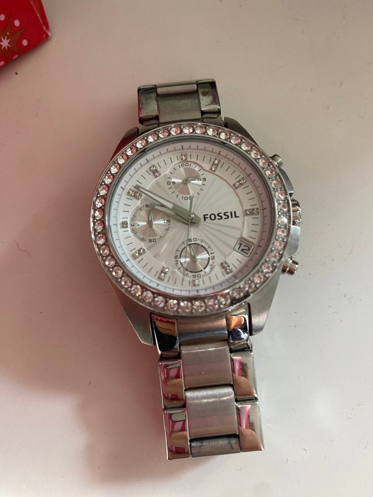 FOSSIL dameshorloge, Ophalen, Fossil, Zo goed als nieuw, Met strass