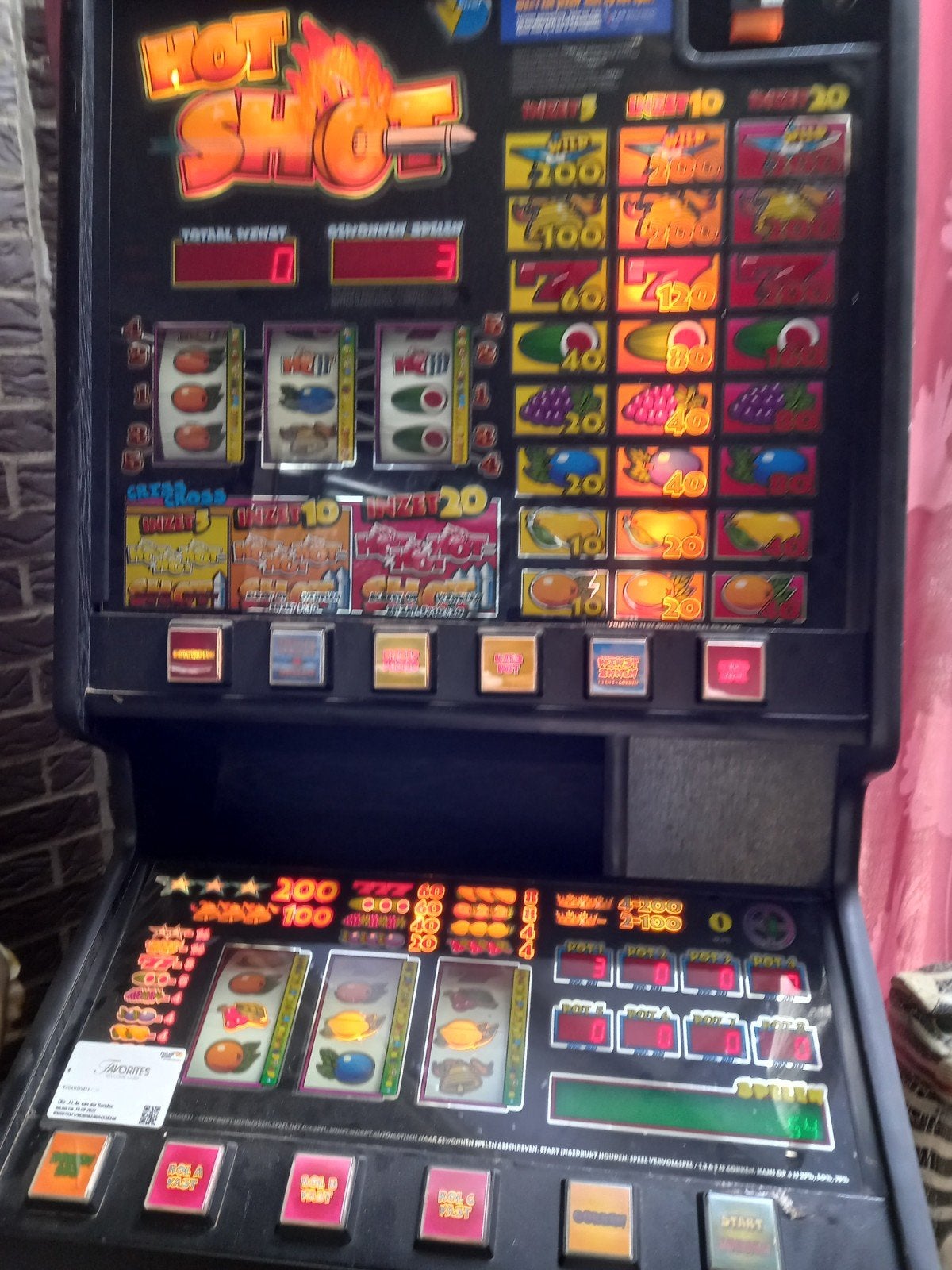 gokkast hotshot, Euro, Ophalen