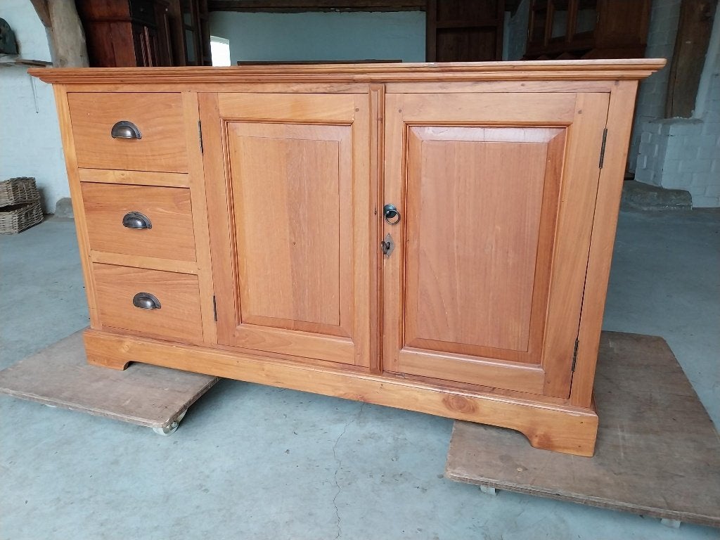 Showroommodel Teak TV meubel 125 cm, Teck, 25 à 50 cm, Moins de 100 cm, Comme neuf