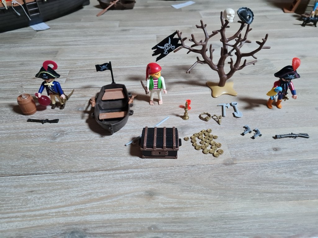 Playmobil - Trésors caché et pirate avec un tonneau à rhum, Pirates, Enlèvement ou Envoi, Kit complet, Utilisé
