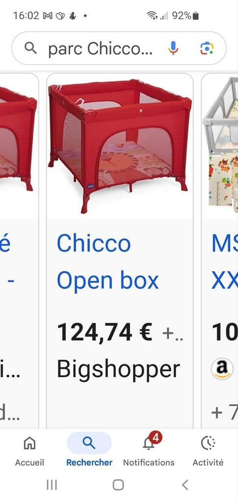 Parc Chicco voyage, Enlèvement