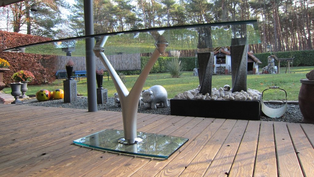 Glazen Design tafel "Rolf Benz" type 1210. Prachtige staat!, Ophalen, 50 tot 100 cm, Design, 150 tot 200 cm