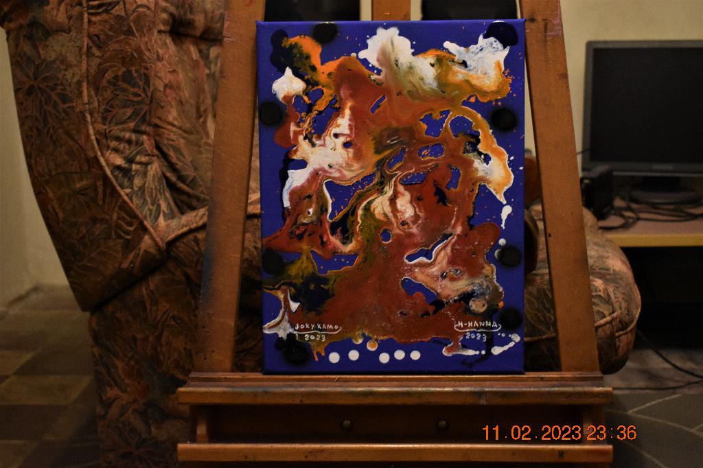 Abstracte schilderkunst serie nr (5), door joky kamo, Antiek en Kunst, Ophalen, Olieverf, Abstract