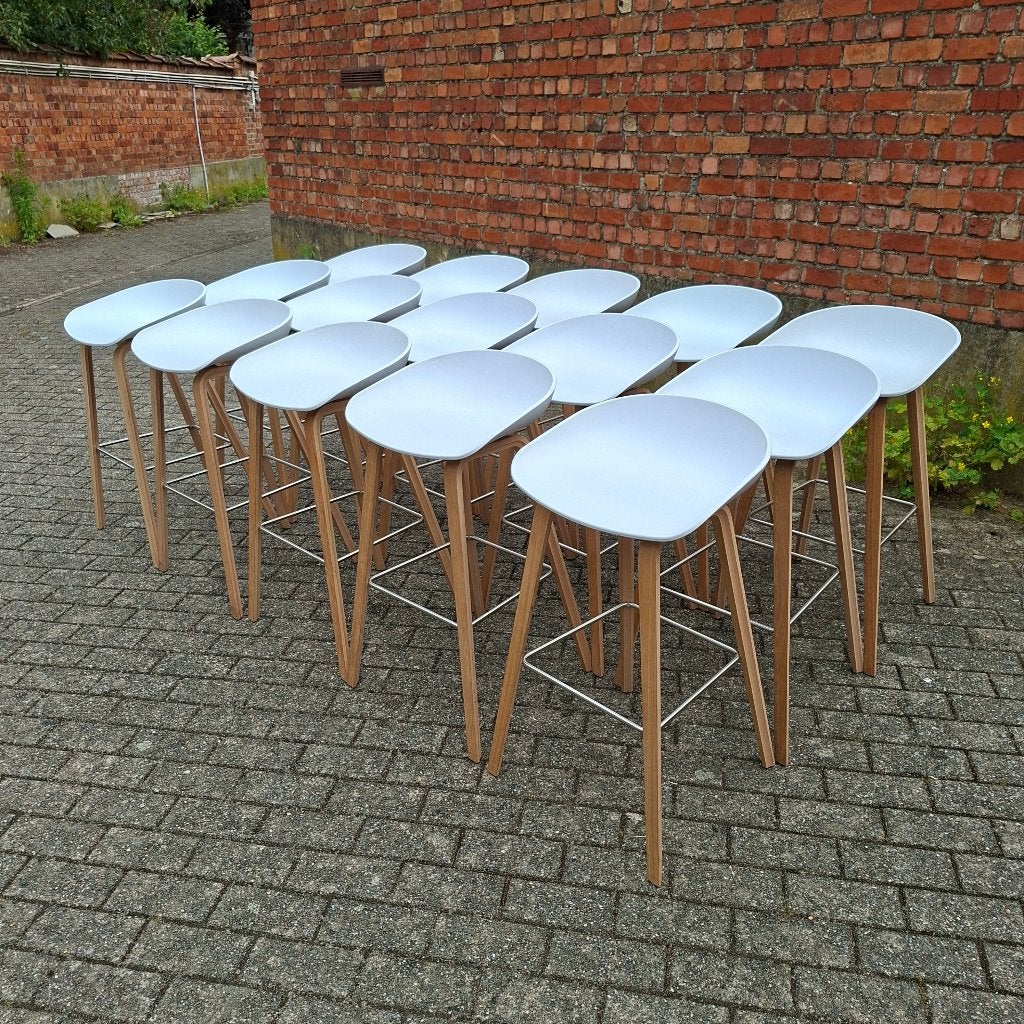 15 tabourets blancs Hay AAS32 chêne naturel, Maison & Meubles, Enlèvement, Utilisé, Bois
