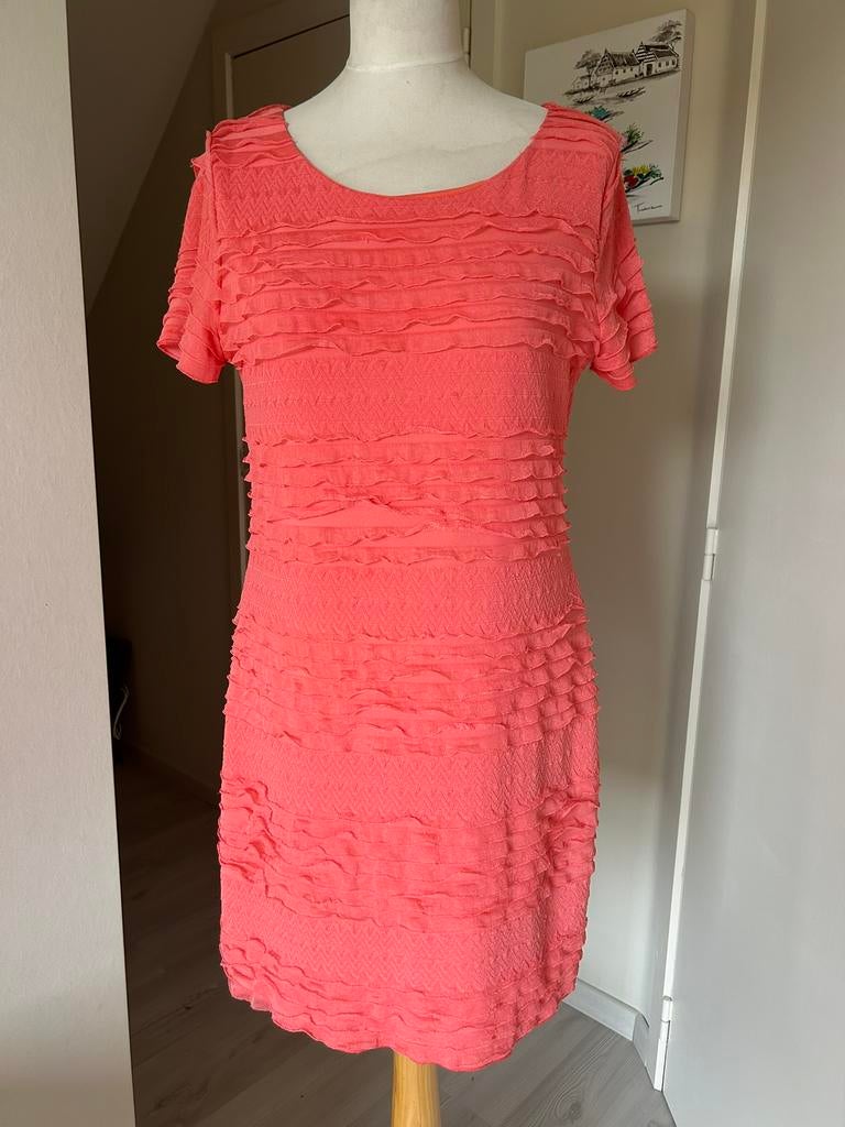 Zomer jurk koraalrood  Cassis 42, Kleding | Dames, Ophalen of Verzenden, Zo goed als nieuw, Maat 42/44 (L), Rood