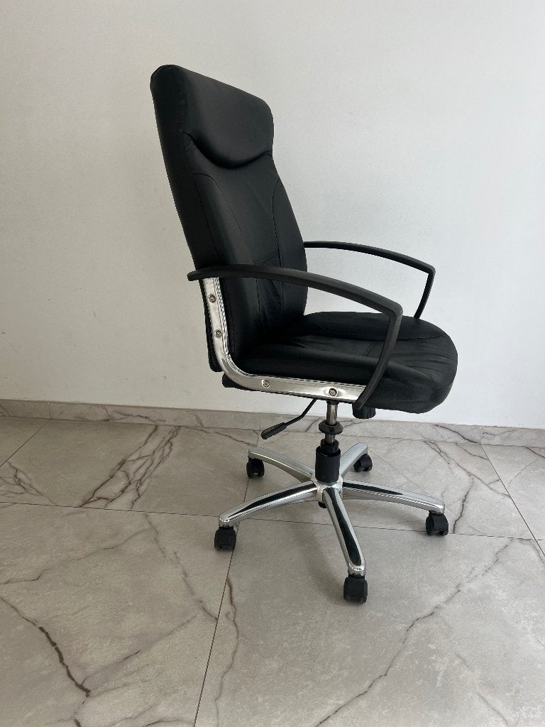 Chaise bureau vintage cuir, Enlèvement, Comme neuf, Noir, Chaise de bureau