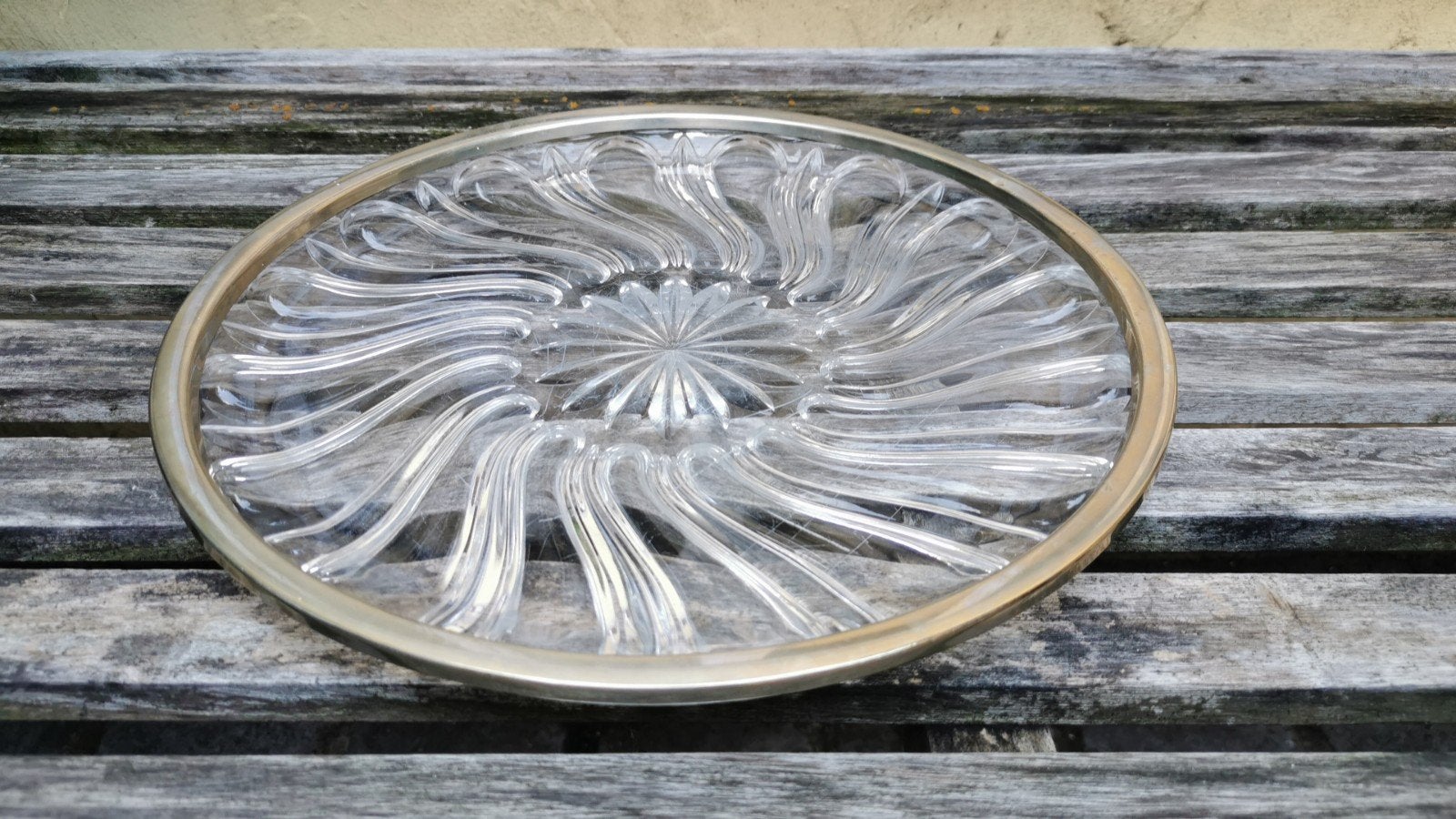 Vintage Grenadier France kristal schaal met verzilverde rand, Antiek en Kunst, Ophalen of Verzenden