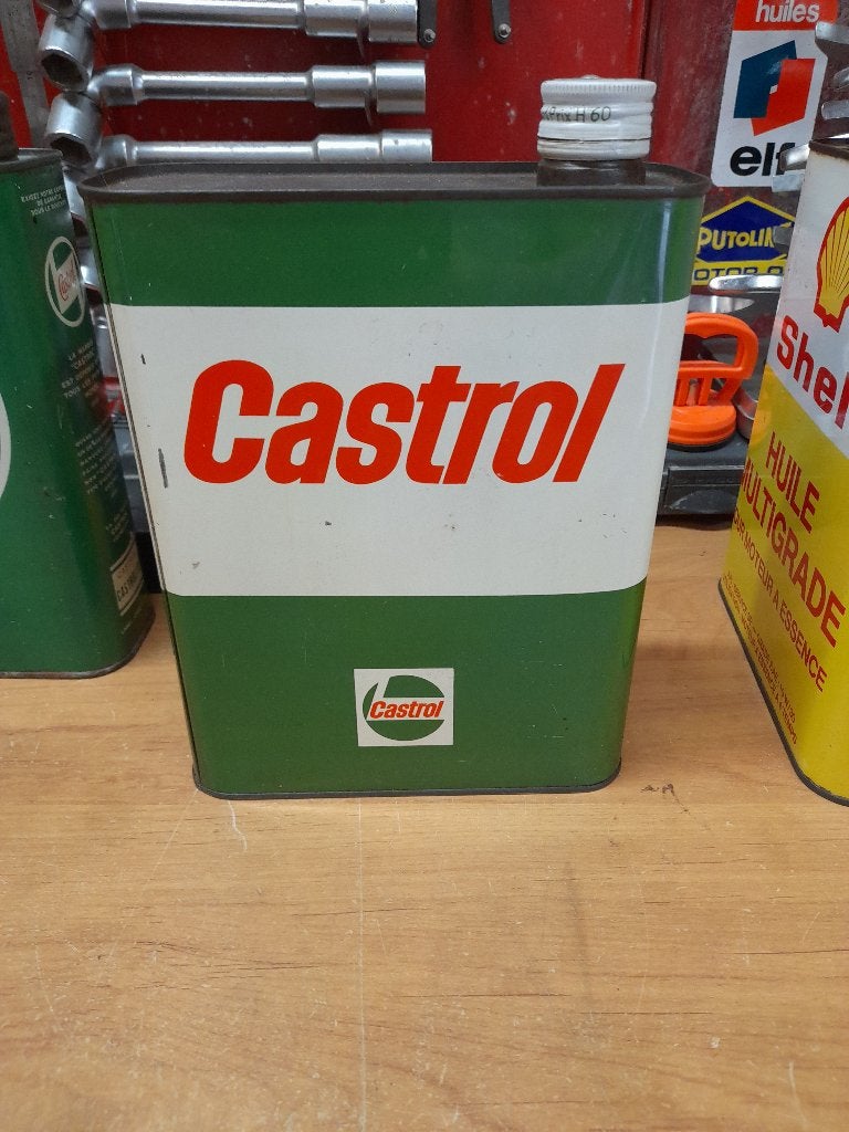 oude lege Castrol Grand Prix H60 oliekan, Verzamelen, Verzenden, Gebruikt, Overige typen