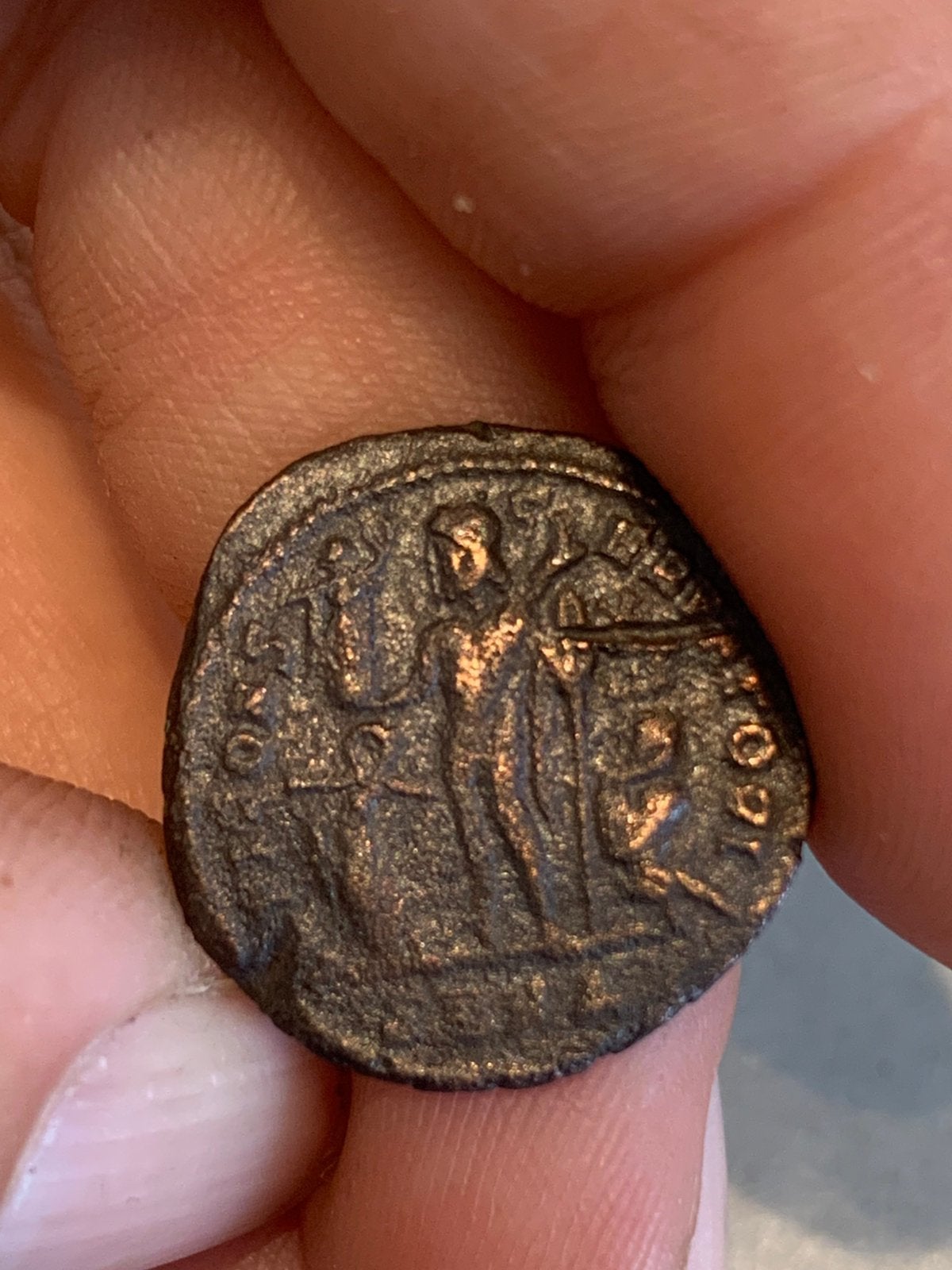 Ancienne pièce romaine en bronze - Nummus - Licinius, Timbres & Monnaies, Enlèvement ou Envoi