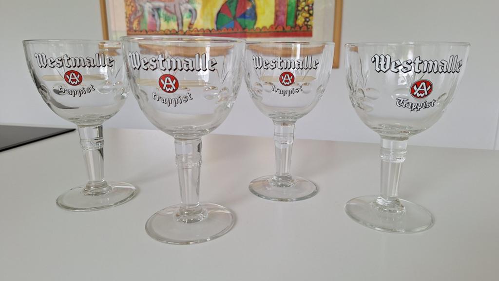 Westmalle 4 verres, état parfait., Enlèvement