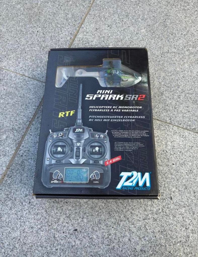 NOUVEAU - Hélicoptère radio RC T2M mini spark SR2 2,4 GHz, Neuf, Autres types, RTF (Ready to Fly), Enlèvement