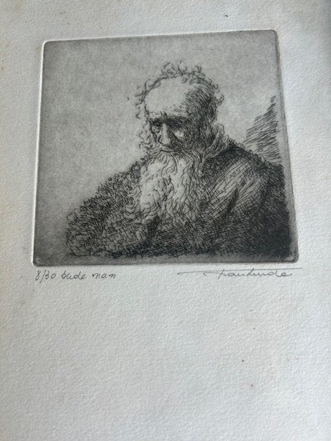 Gravure ets oude man - Fernand Van Lierde, Ophalen of Verzenden, Ets