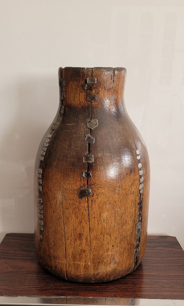 ancien pot à lait traditionnel Tutsi : Icyansi, Antiquités & Art, 29 cm, Autres types, Brun, Fait main
