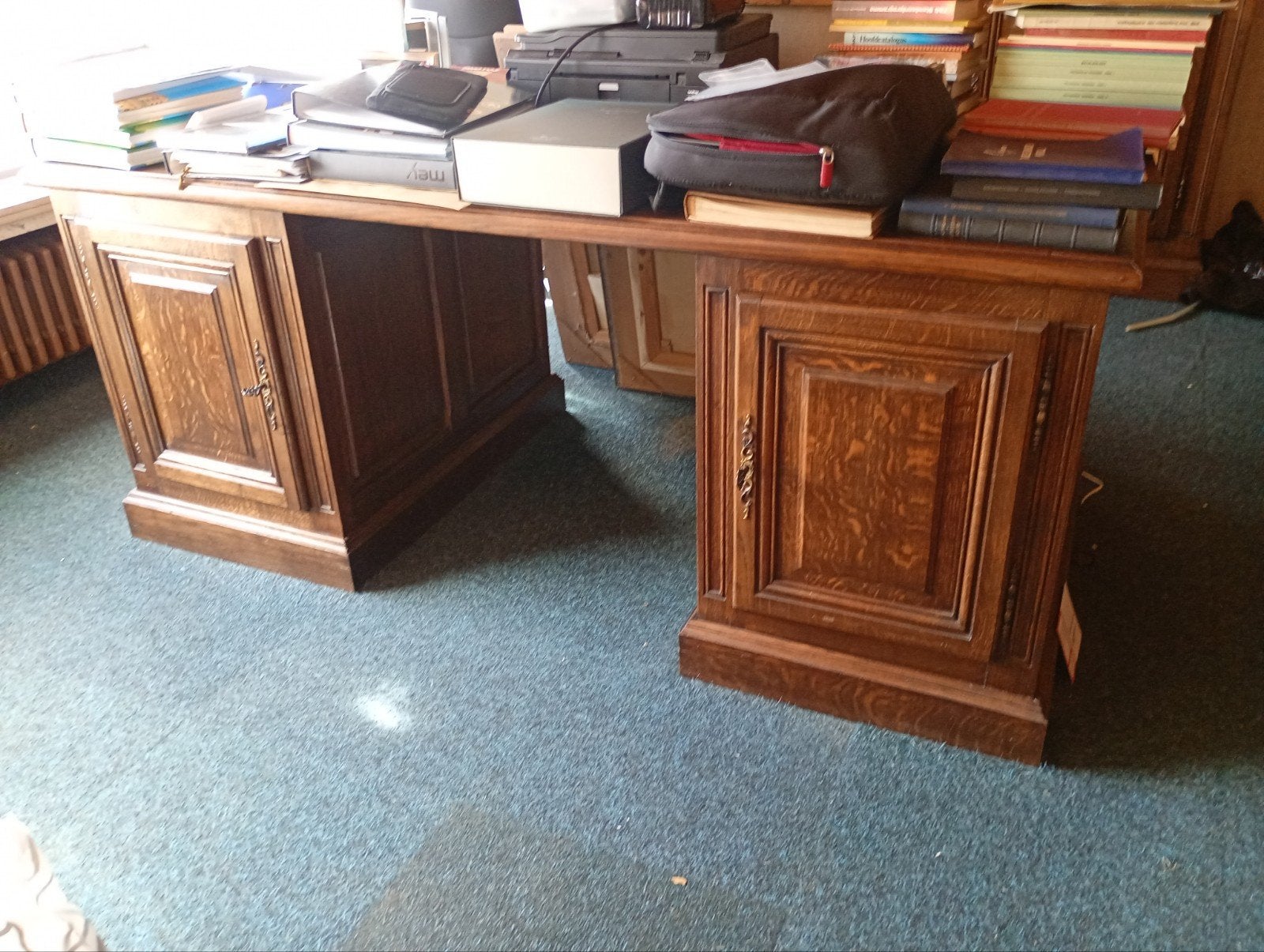 eiken bureau met kast, Antiek en Kunst, Ophalen
