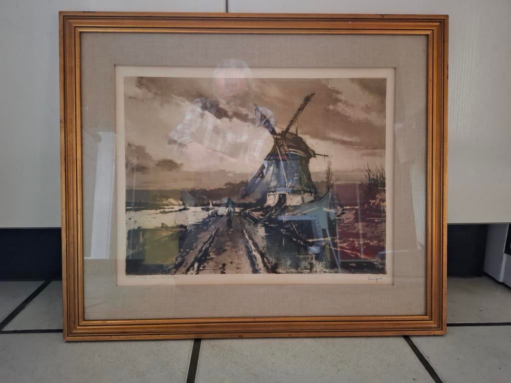 Luigini Weg naar Rotterdam steendruk, Antiek en Kunst, Ophalen of Verzenden