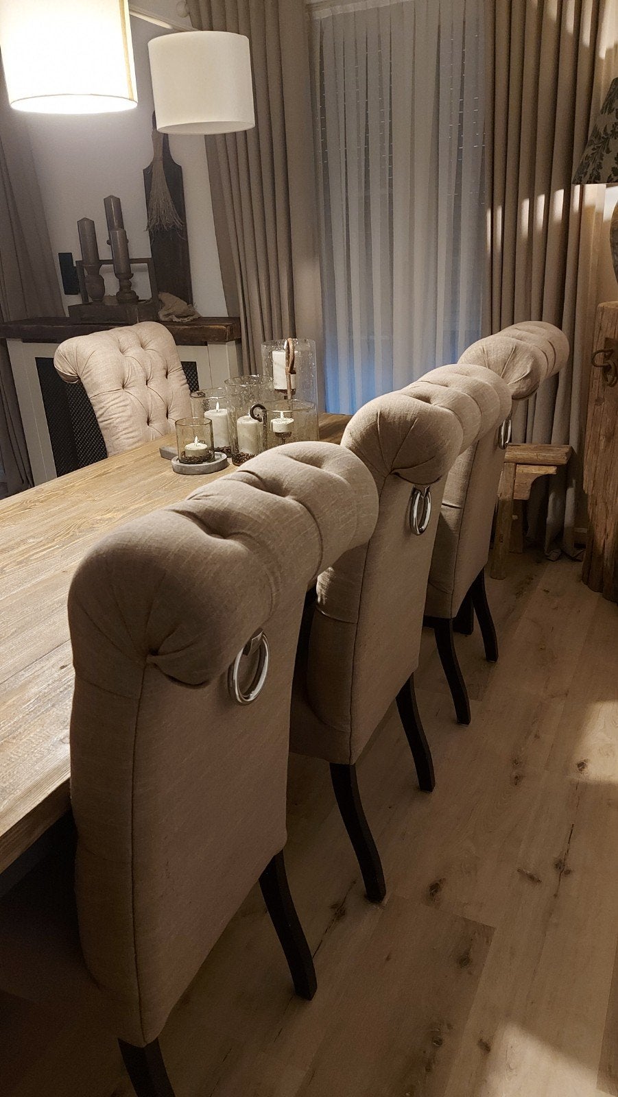 6 landelijke eetkamerstoelen, Huis en Inrichting, Ophalen