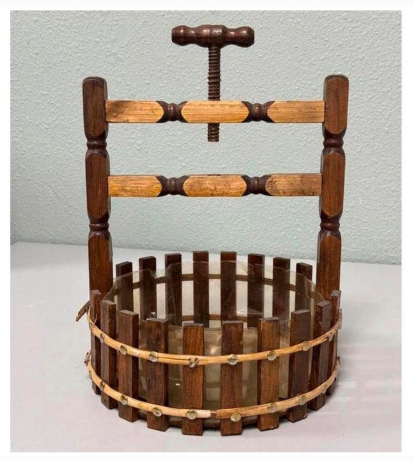 Antique panier à vœux en bois vintage 1950 Casse-noisettes, Enlèvement ou Envoi