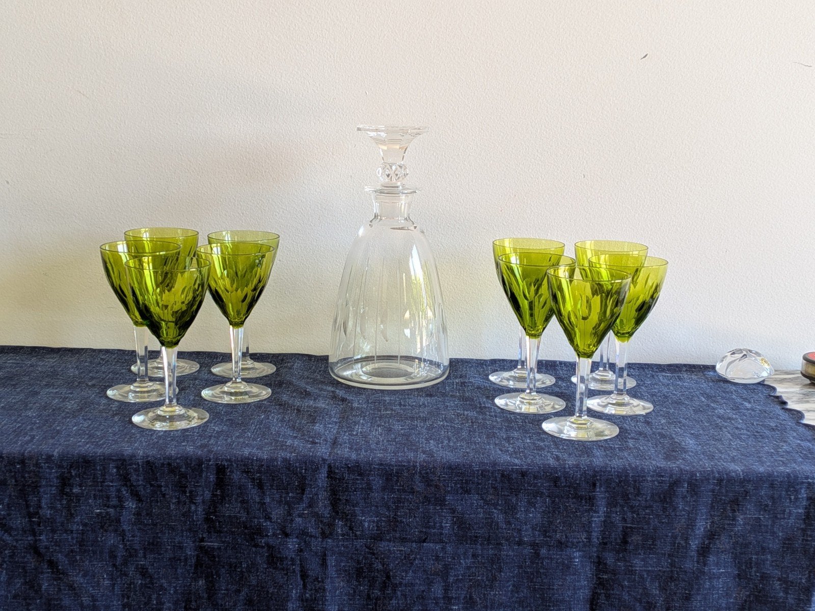 8 verres Val st Lambert, Antiquités & Art, Enlèvement ou Envoi