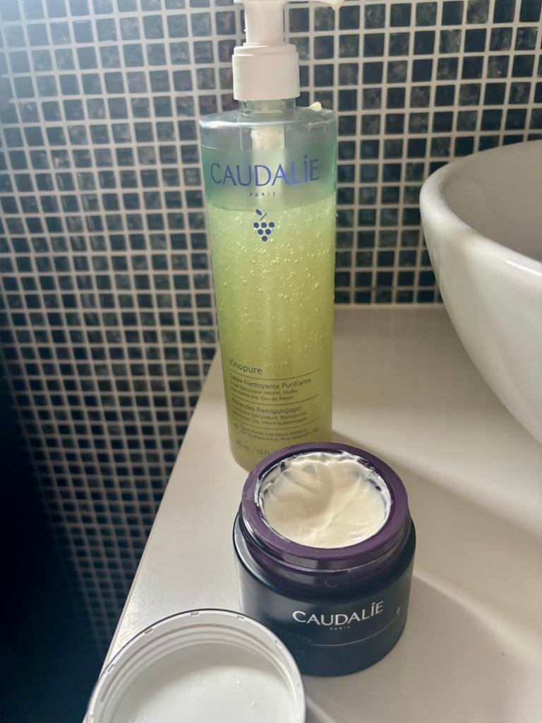 Anti aging Caudalie Premier Cru + reinigingsgel Vinopure, Bijoux, Sacs & Beauté, Enlèvement ou Envoi, Comme neuf